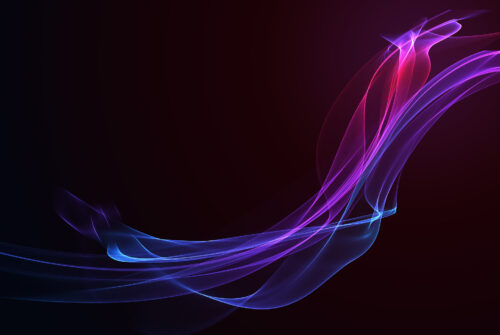 Abstract dark background with flowing colouful waves