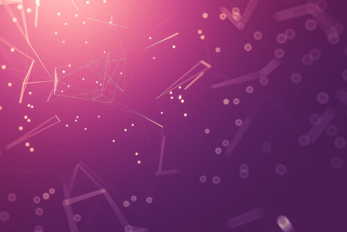 Abstract background. Molecules technology with polygonal shapes, connecting dots and lines. Connection structure. Big data visualization.